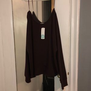 Maroon Cut out Blouse - boutique stitch fix shirt